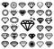 Diamond icons set.