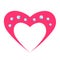 Diamond inlaid pink heart for cards and advertisements on love day, wedding