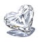 Diamond isolated on white, beautiful sparkling transparent heart shaped diamond gemstone. Generative Ai