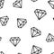 Diamond jewel gem icon seamless pattern background. Business con