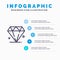 Diamond, Jewel, Madrigal Line icon with 5 steps presentation infographics Background