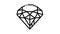 diamond jewellery stone won in smartphone application game line icon animation