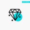 Diamond, Jewelry turquoise highlight circle point Vector icon