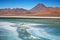 Diamond lagoon in Atacama desert