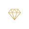 Diamond line gem icon. Vector crystal value outline stone brilliant, luxury flat icon