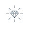 Diamond line gem icon. Vector crystal value outline stone brilliant, luxury flat icon