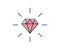 Diamond line gem icon. Vector crystal value outline stone brilliant, luxury flat icon
