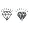 Diamond line and glyph icon, expensive and luxury