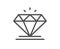 Diamond line icon. Jewelry crystal or brilliant sign. Vector