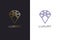 Diamond Lineal design logo in gold and solid vector