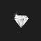 Diamond logo, realistic cut diamond with spark as a gemstone for jewelry workshop emblem