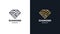 Diamond Logotype template, positive and negative variant, corporate identity for brands, exclusive product logo