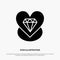 Diamond, Love, Heart, Wedding solid Glyph Icon vector
