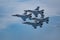 Diamond Pass-in-Review of F-16C\\\'s of the US Airforce Thunderbirds at the Cleveland National Air Show 2023