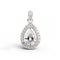Diamond Pear Pendant With White Gold Halo - High-key Lighting Charm Piece