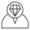 Diamond personal traits icon, outline style