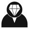 Diamond personal traits icon, simple style