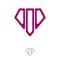 Diamond real estate logo design. Luxury home construction idea vector logotype