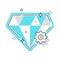 Diamond related color line vector icon, illustration