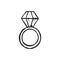 Diamond ring bijouterie vector hand sketch