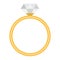 Diamond ring flat icon, valentines day