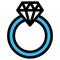 Diamond  ring, gem ring fill vector icon which can easily modify or edit