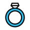 Diamond ring, gem ring fill vector icon which can easily modify or edit