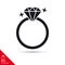 Diamond ring glyph icon. Success concept