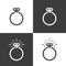 Diamond Ring Icon Flat Graphic Design