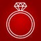 Diamond ring line icon, valentines day