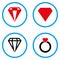 Diamond Rounded Vector Icons