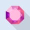 Diamond ruby icon, flat style