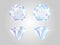 Diamond set. Realistic jewels isolated on white background. Shimmer stones top view. Luxury elements. Shining gemstones