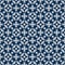 Diamond shape flower inside symmetry japan blue seamless pattern