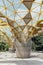 Diamond shape roof top detail of Garden pavilion in Kuala Lumpur`s Perdana Botanical Gardens in Jalan Tembusu, Malaysia