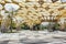 Diamond shape roof top detail of Garden pavilion in Kuala Lumpur`s Perdana Botanical Gardens in Jalan Tembusu, Malaysia