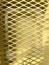 Diamond-shaped metallic modern grid. Abstract yellow background. Geometric backdrop. Vertical composition. Mesh