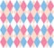 Diamond shaped seamless pattern in blue yellow and pink color. for all kinds of print, fabric, book cover, surface and web use