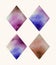 Diamond shaped watercolor backgrounds vector