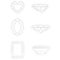 Diamond shapes vector: Heart - Marquise - Emerald