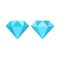 Diamond simple blue cartoon icon set.