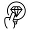 Diamond sticker product review icon, outline style