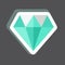 Diamond Sticker in trendy isolated on black background