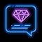 Diamond Stone In Quote Frame neon glow icon illustration