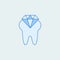 Diamond tooth 2 colored line icon. Simple colored element illustration. Outline symbol design from dental set