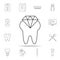 Diamond tooth icon. Detailed set of dental outline line icons. Premium quality graphic design icon. One of the collection icons fo