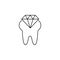 Diamond tooth icon. Stomatology sign. Dental care symbol. Notebook, Calendar and Cogwheel signs. Download arrow web icon