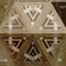 Diamond triangle in beige and brown. Geometric hexagonal decorative texture