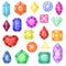 Diamond vector gem and precious gemstone or crystal stone for jewellery illustration crystalline set of jewel or mineral