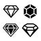 Diamond vector icons set